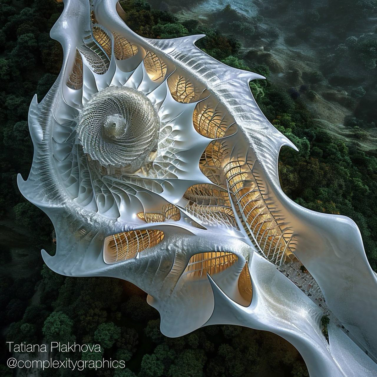 sea shell city architecture Nature Interior Authentic water inspiration futuristic nature