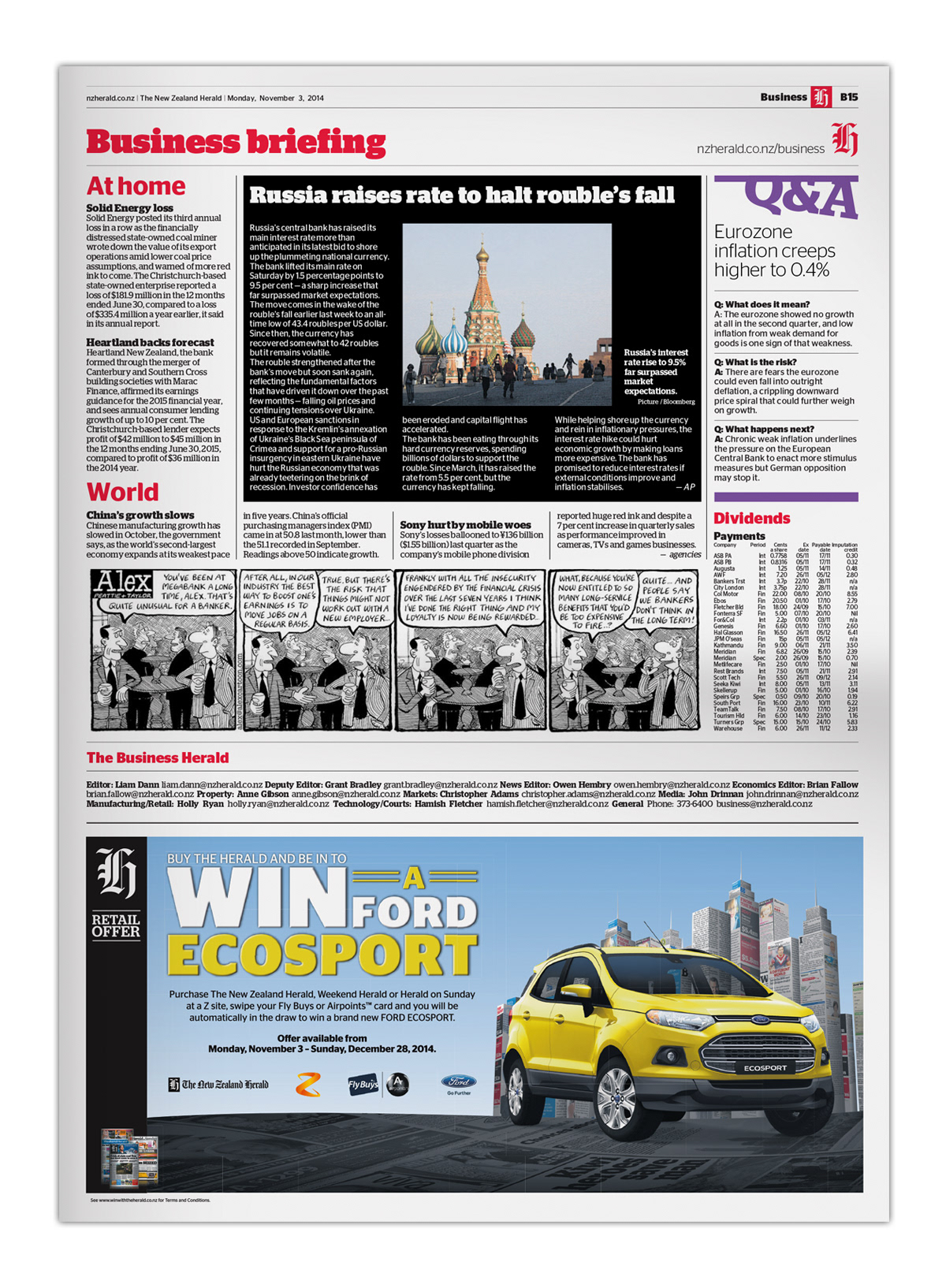 FORD ECOSPORT Point of Sale in-paper advertising The Herald newspapers