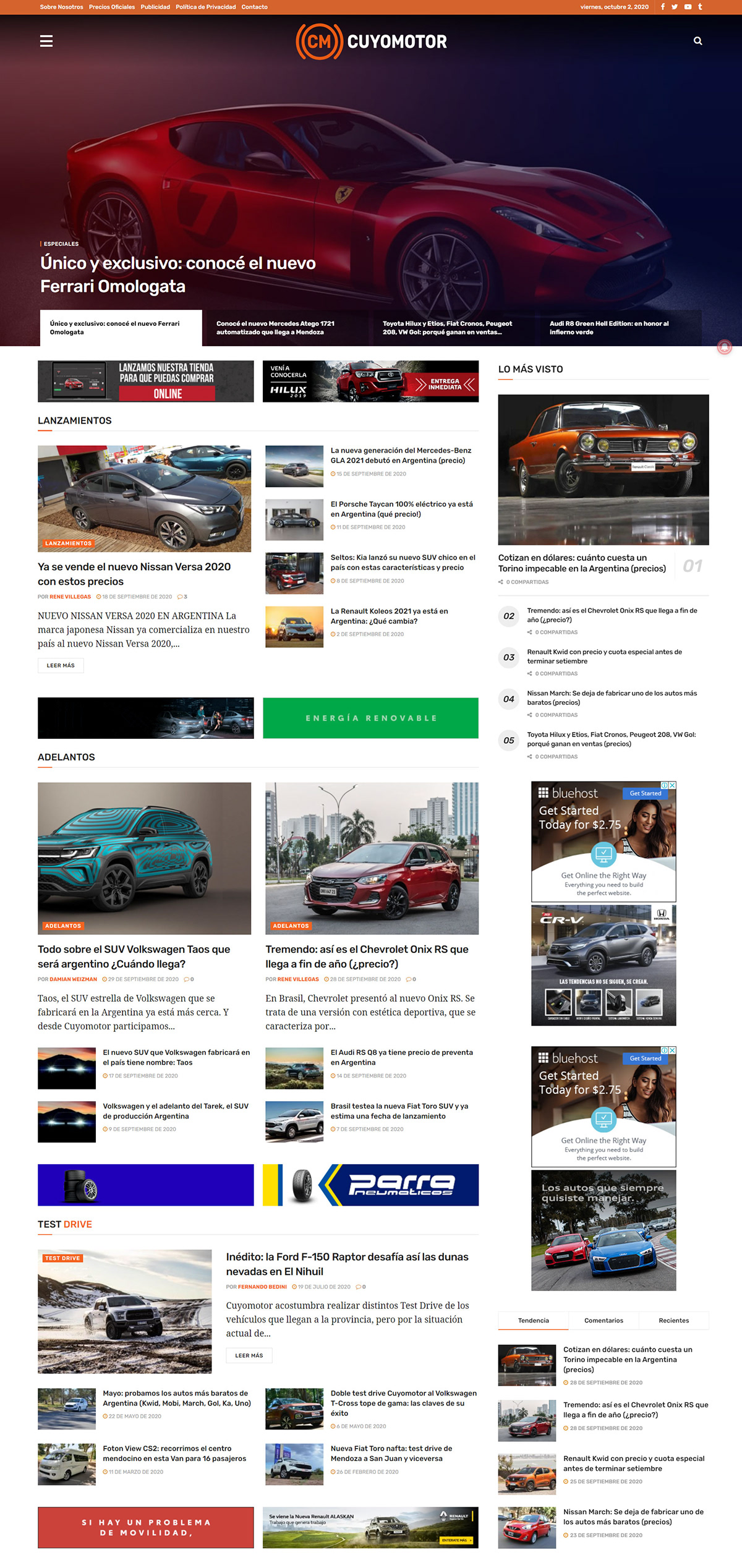 Cars redesign web development  wordpress