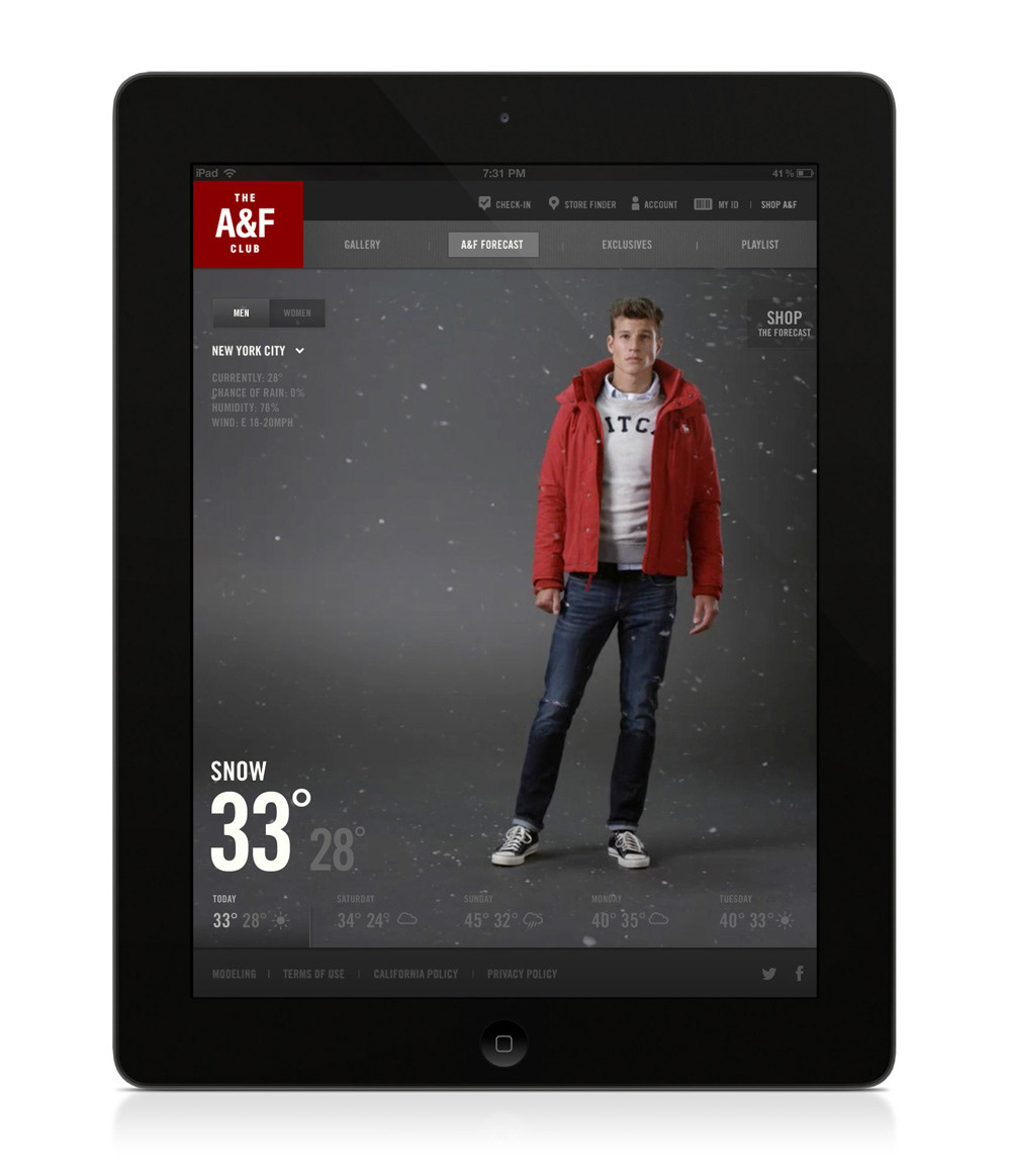 Adobe Portfolio abercrombie A&F Web Fashion  mobile Responsive Design tablet video