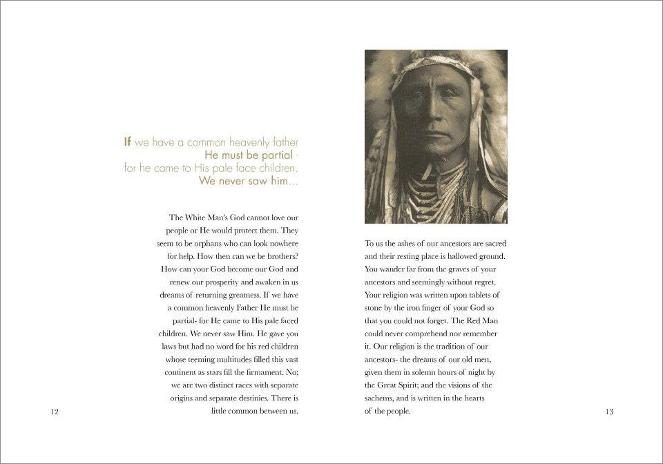 book design pages page layout indian cheif  2 color