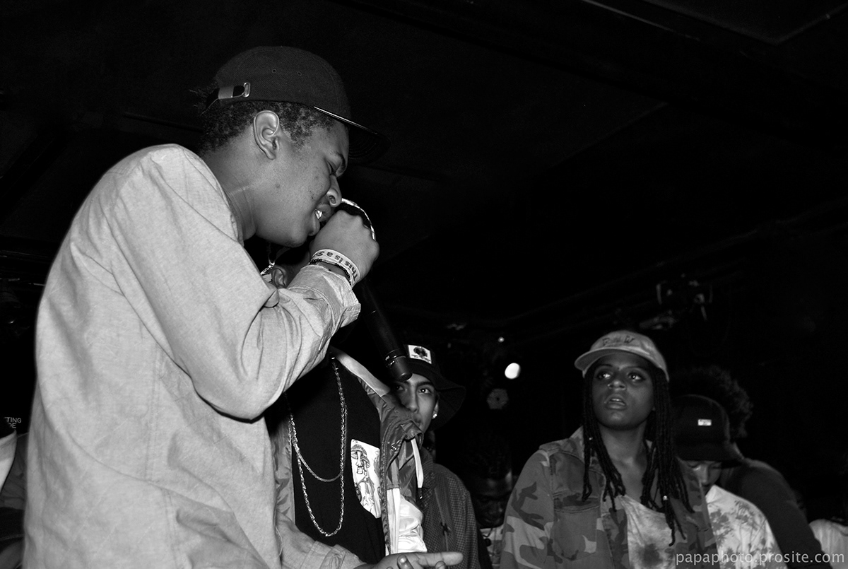 Pro Era Joey BadA$$ black dave knitting factory Brooklyn hip hop underachievers Kirk Knight cj fly Nyck Caution Black Bart black and white Scion open mic dirty sanchez