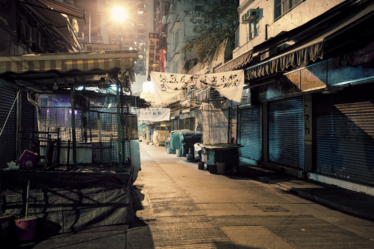 Hong Kong  market  night  Asia  china Street abandoned