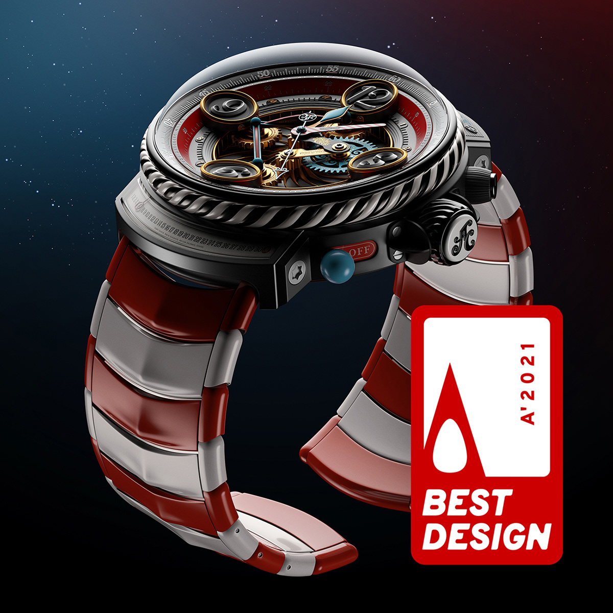 3D adesign andre award caputo CGI design Majestic Platinum watch