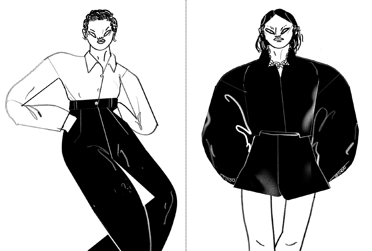 fashion illustration hand drawn Zine  Fashion  luxury black and white monochrome