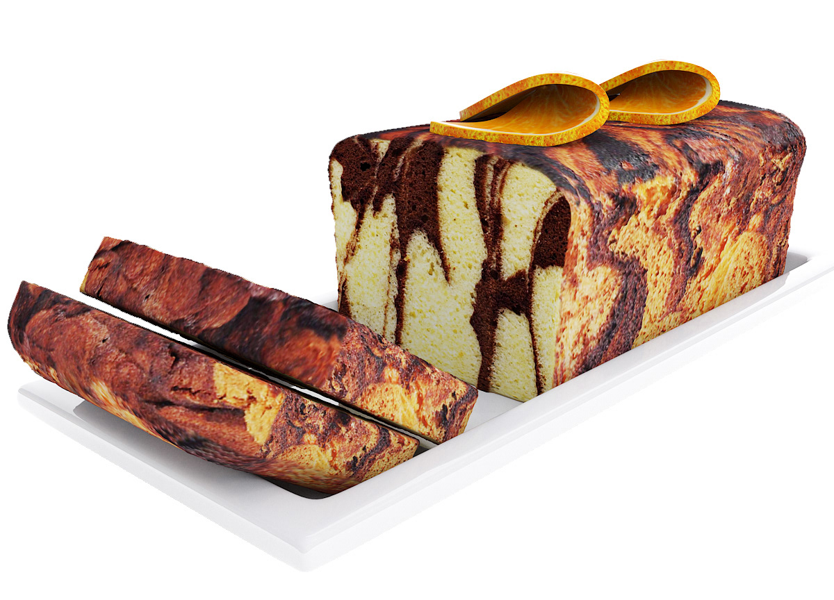 3D model visualization bakery cake orange tangerine oreo cookie sweet Candy