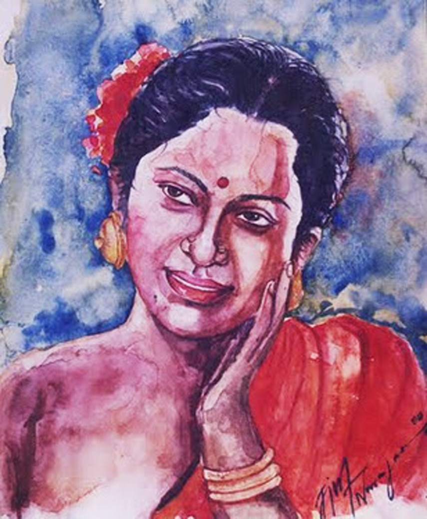 watercolors tempra portraits krishna women oldman