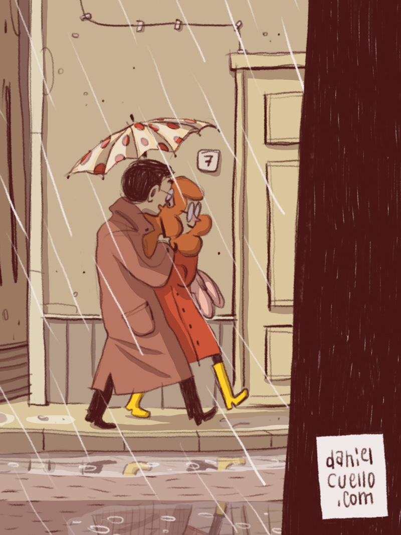 rain November digital comics romance wacom
