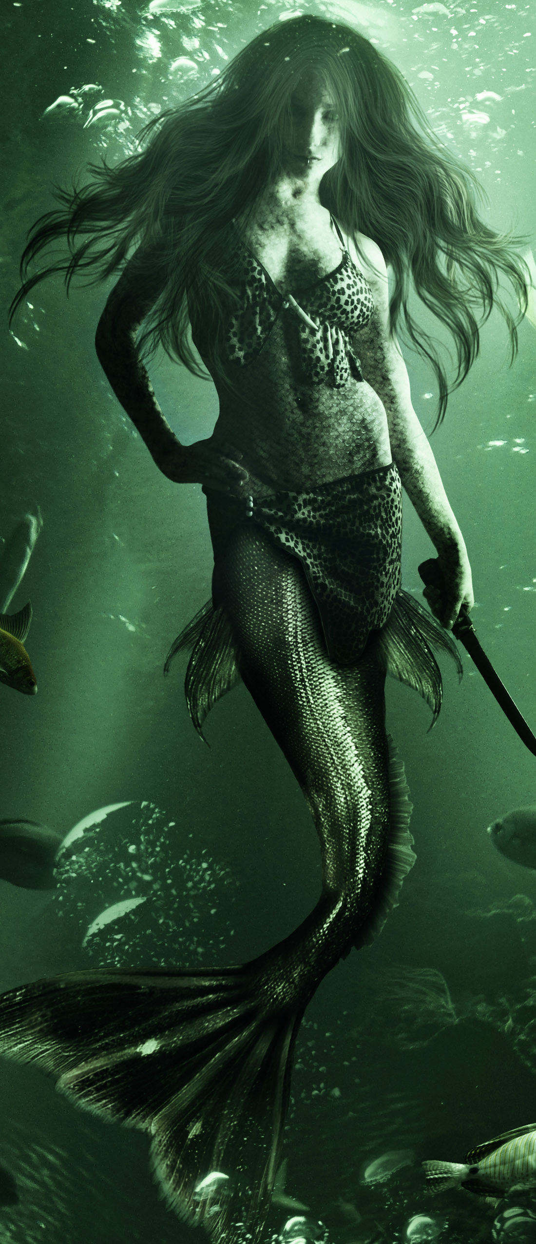 digital photomanipulation siren surreal fantasy Nature UInderwater water fish Ocean mermaid