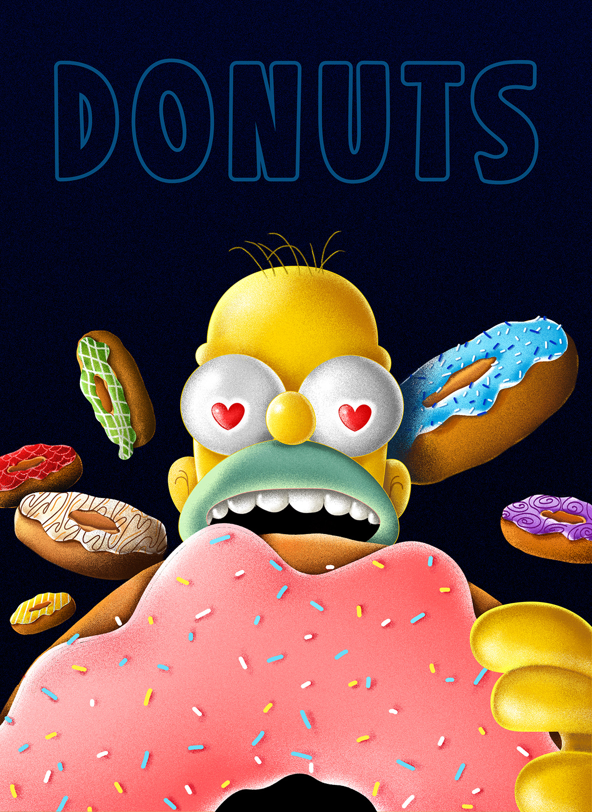 Donut And Simpson Illustration