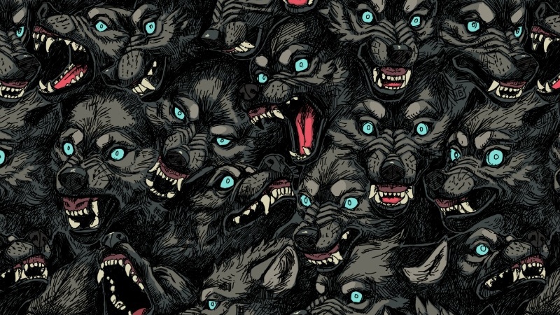 wolf pattern horror dark animal Halloween