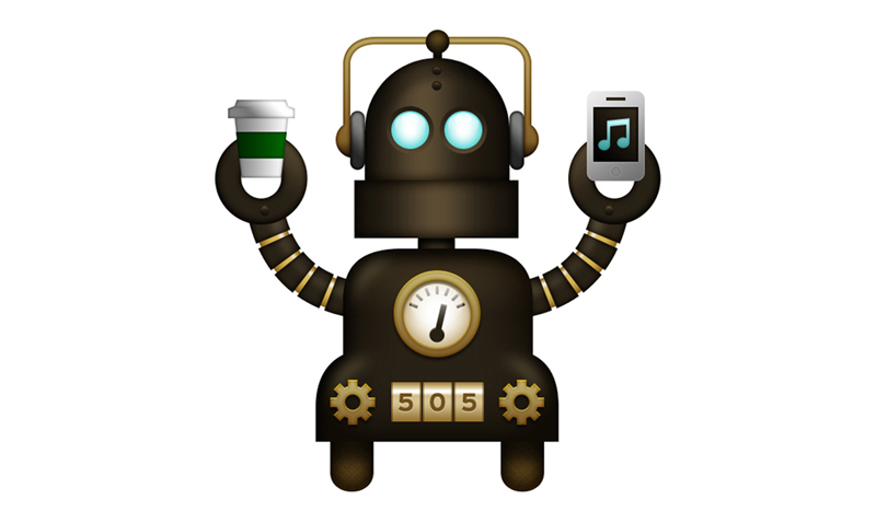 robot symbolicons machine 3D Render model cinema 4d c4d 3D illustration robotic Icon Character coffee cup phone mobile