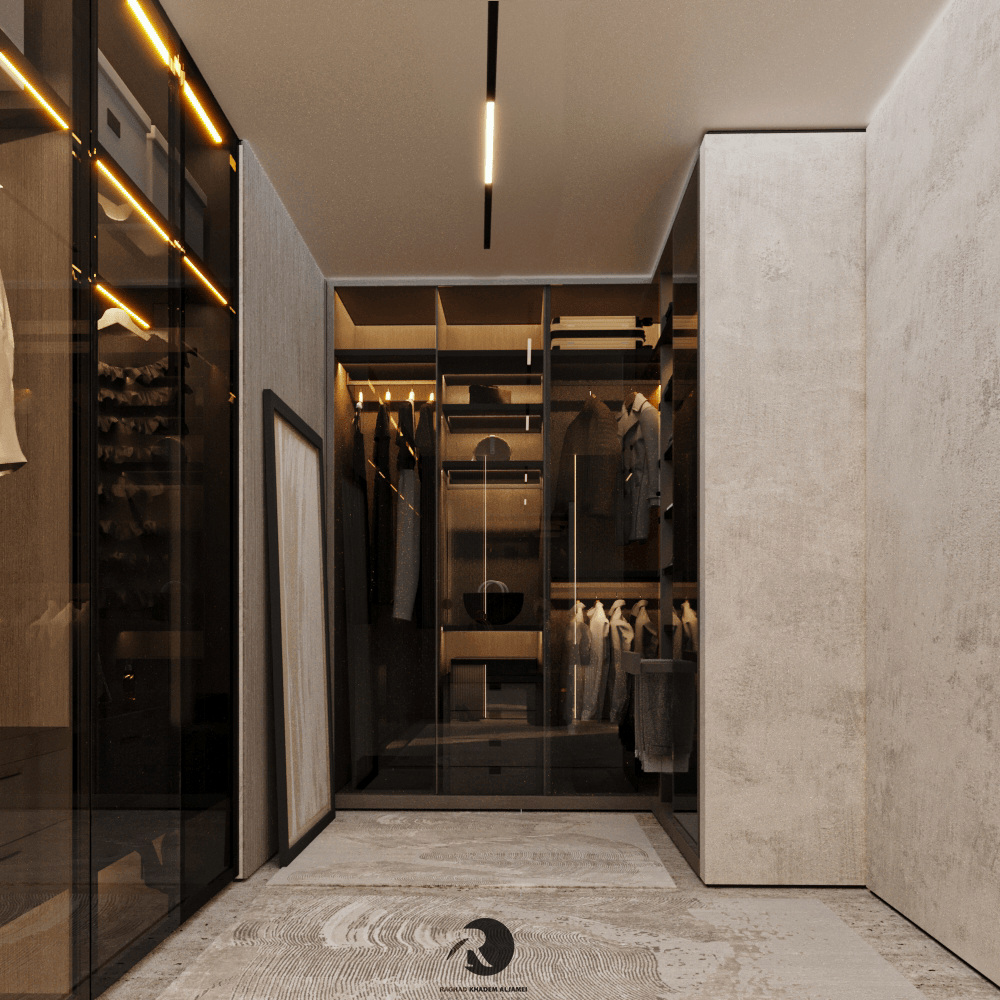 indoor architecture interior design  visualization 3D dressingroom modern Render mirror designer