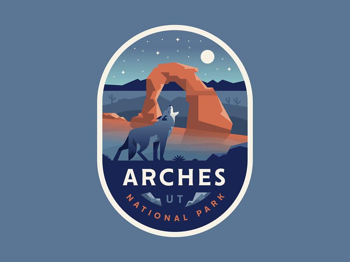 Adobe Portfolio adventure Badges explore ILLUSTRATION  logos national outdoors Park unitedstates