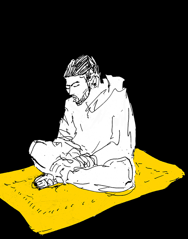 Drawing  portrait homeless ILLUSTRATION  reportage gold