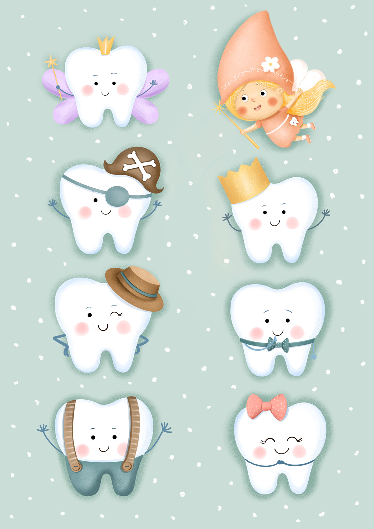 Character Character design  children children illustration digital illustration fairy fairytale Procreate tooth Toothfairy