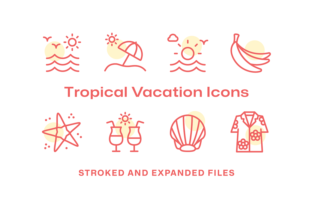 36 Tropical Vacation Icons