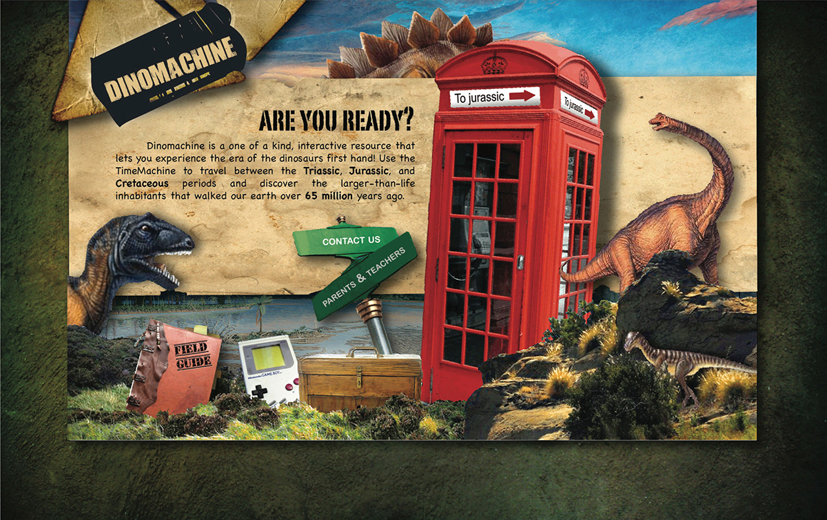 dinosaurs  web  design  Concept  kids  educational  school  project digital  photoshop  illustrator  Informative   student  arkansas
