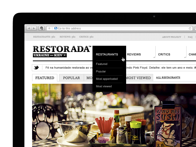 restaurant black White black & white minimal gray portal review CRITIC Website grid