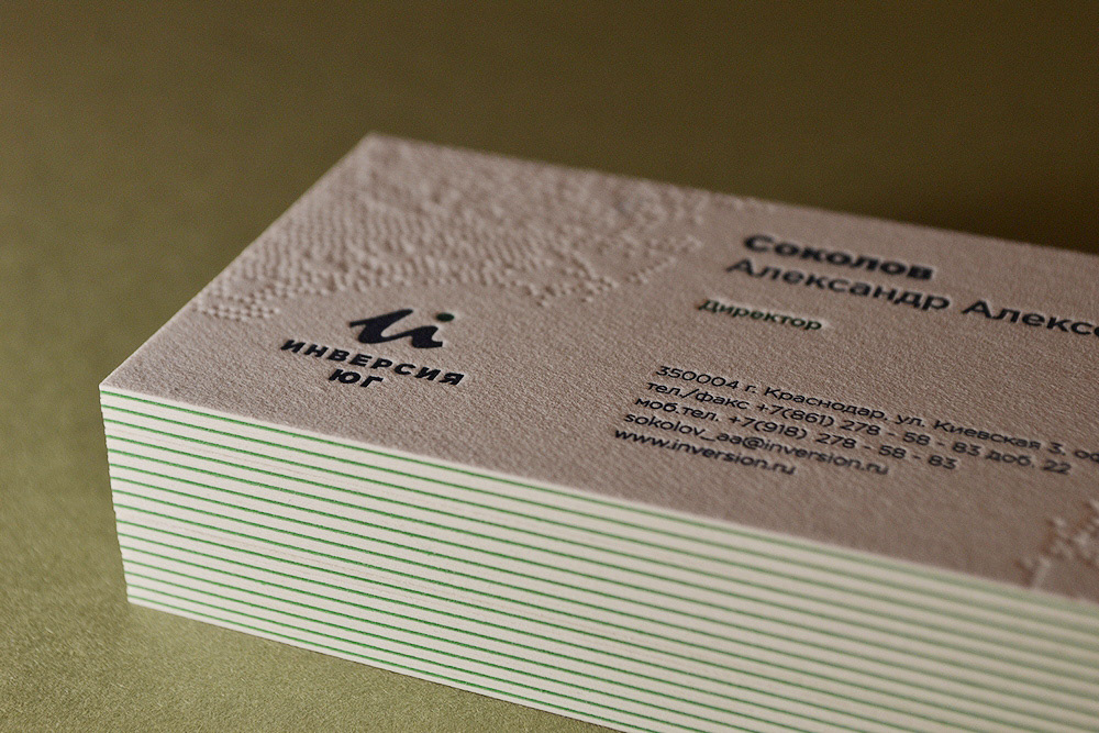 letterpress print business card