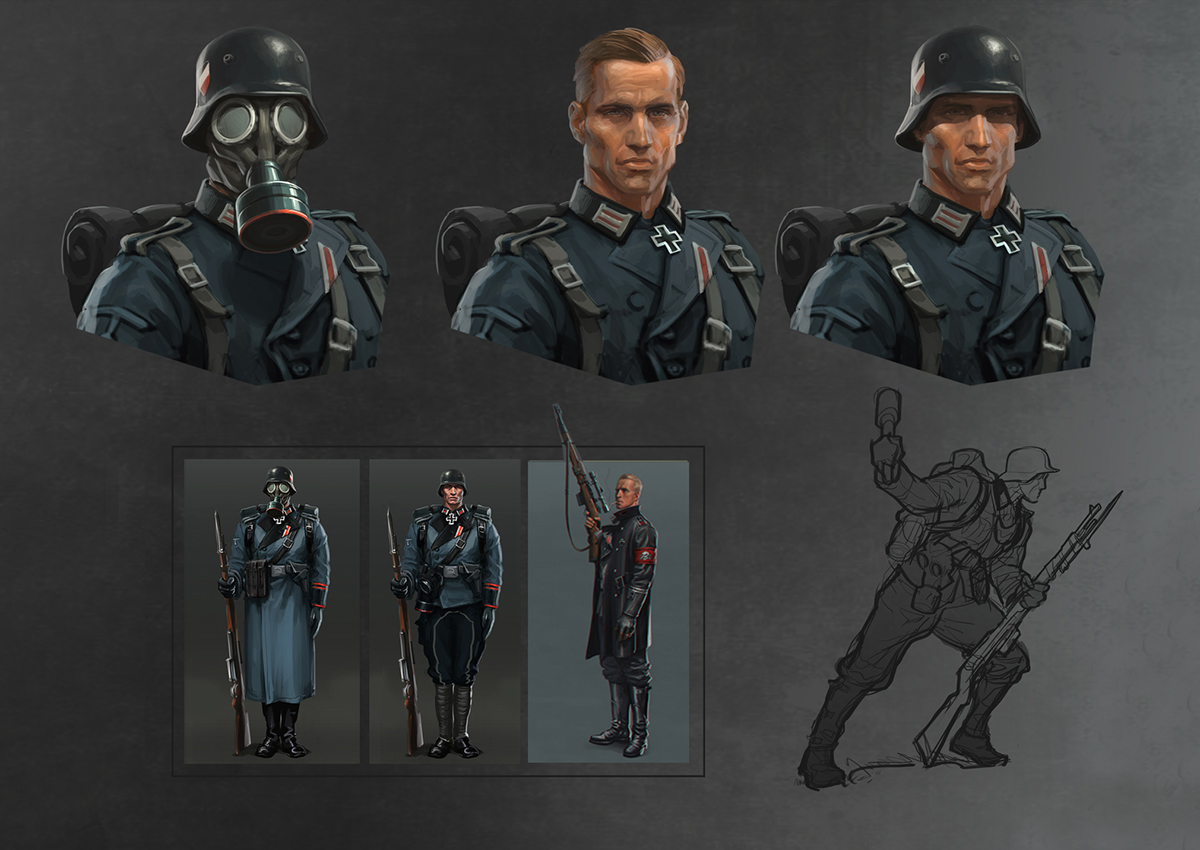 concept art Gaming Character Expression user interface brothers in arms Brothers in Arms3 gameloft