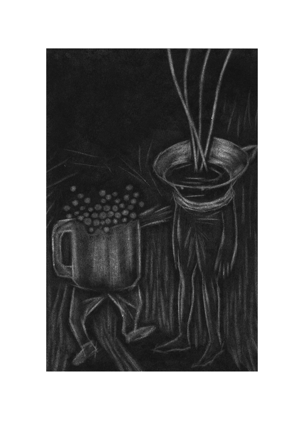 tea Coffee comicstrip ILLUSTRATION  charcoal on paper composition Behance design Design Inspiration graphic design 
