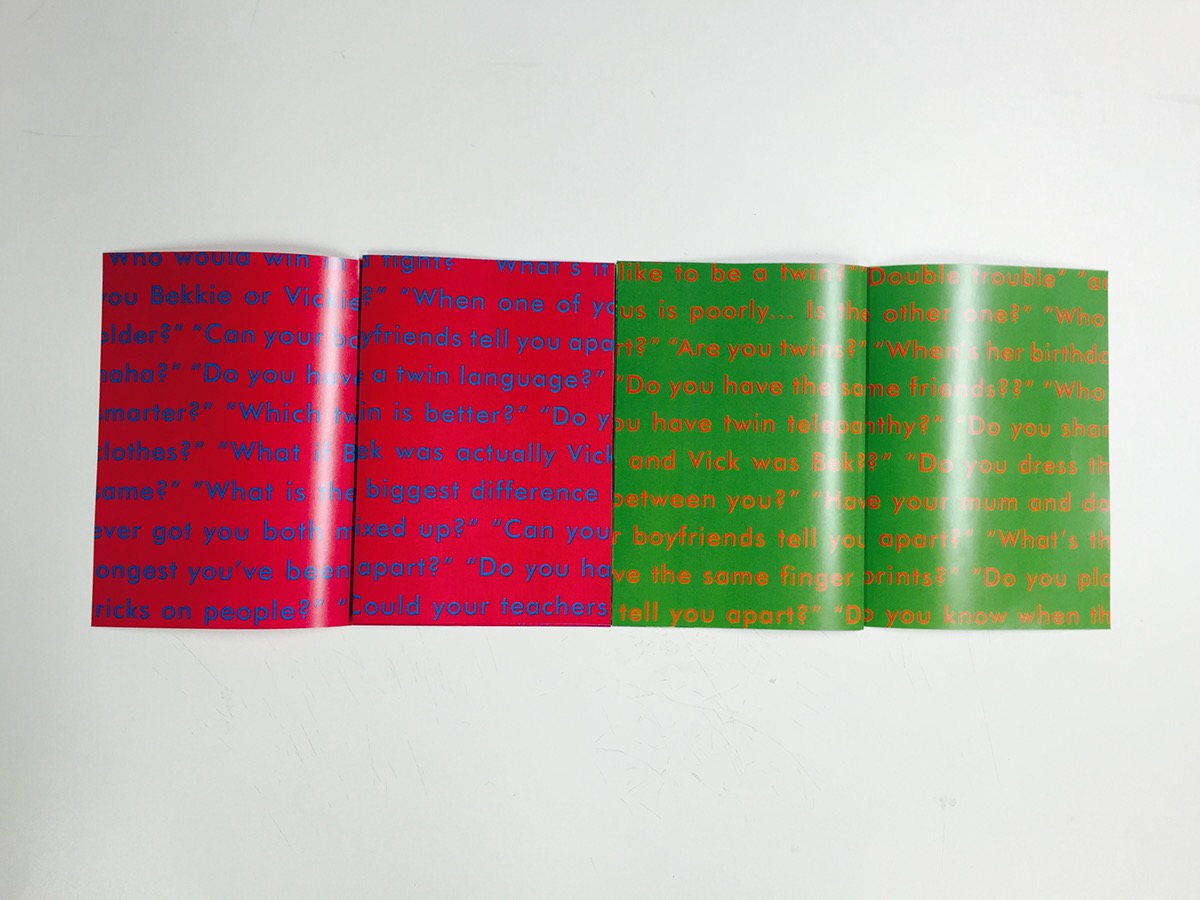 Zine  book twin double two colour conjoined Twins type double lined free