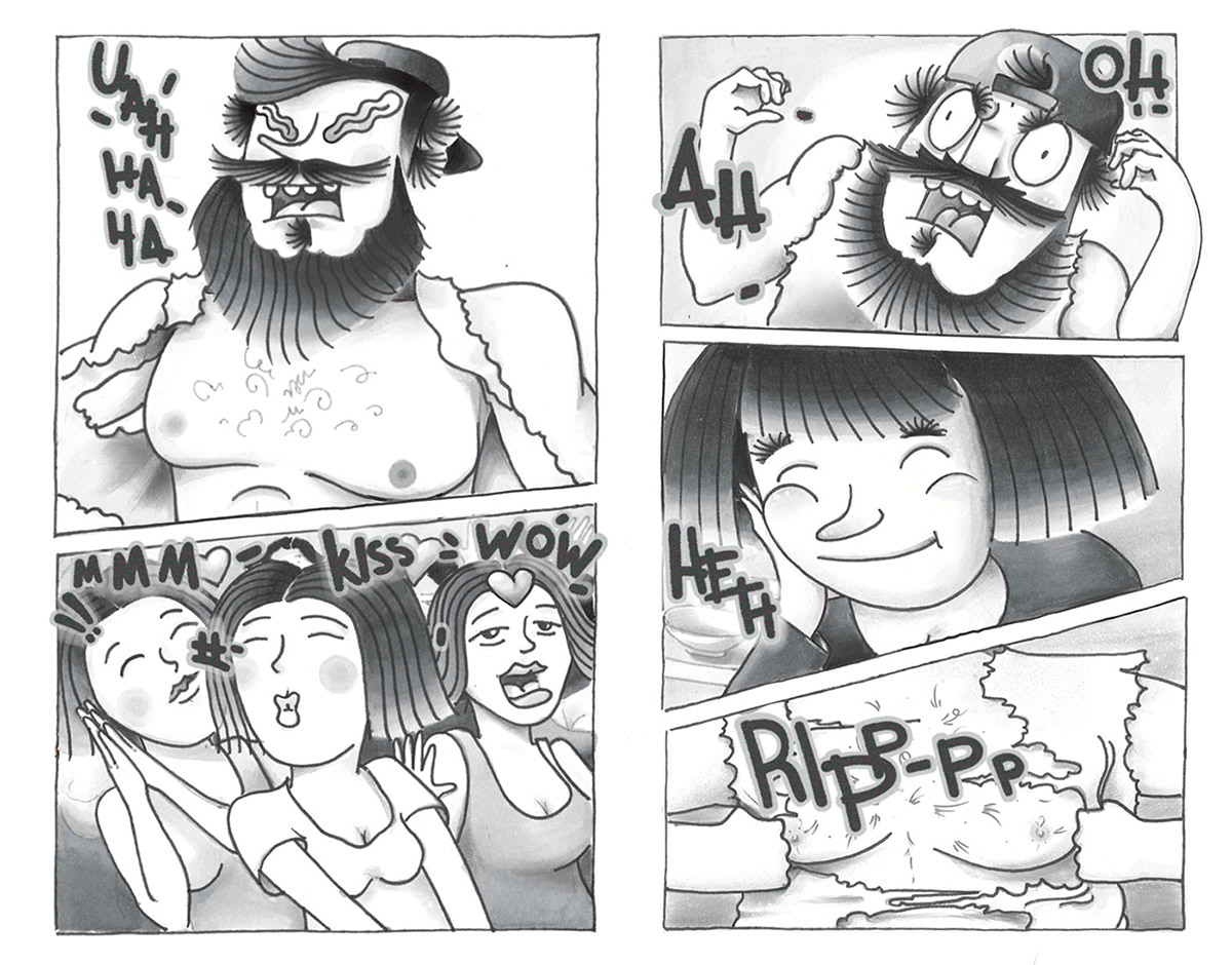 comics Copic markers noodles takeaway sketchbook manga linocut ILLUSTRATION 