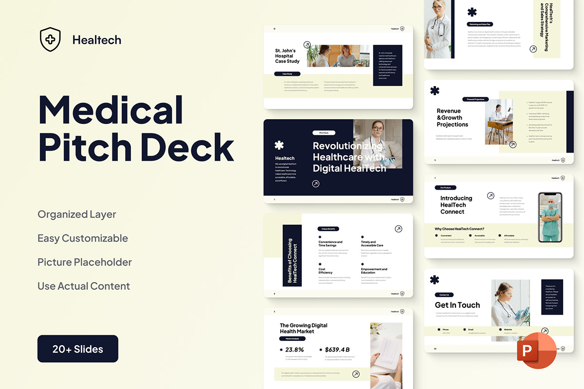 medical presentation medicine template business modern design Health pitck deck Powerpoint