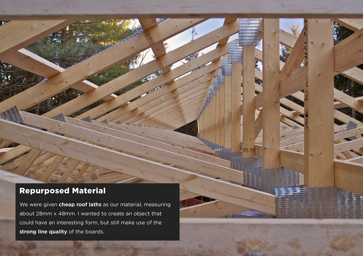 Roof Laths repurposed material wood geometric Planter geometrik Kurzprojekt furniture