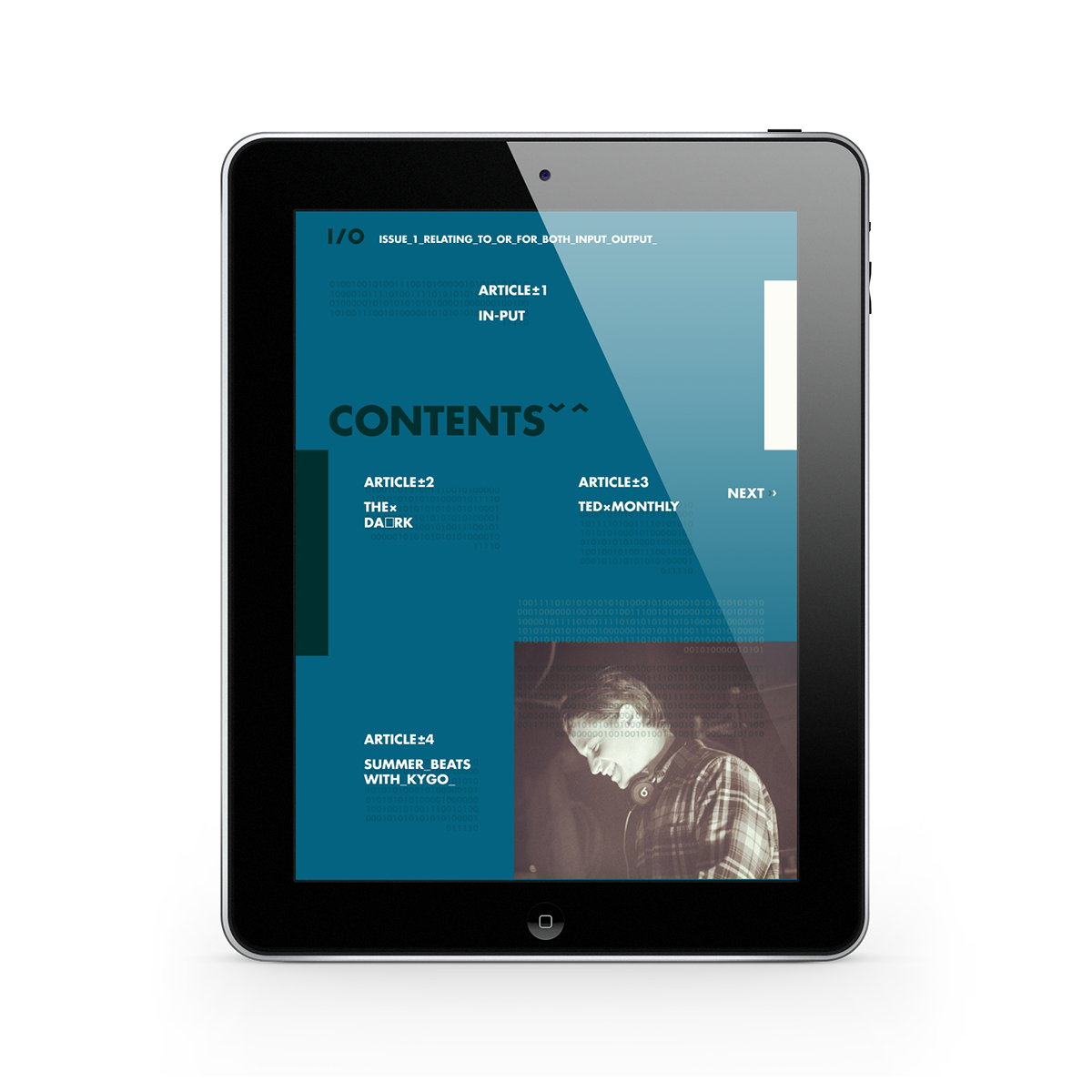 iPad digital magazine Internet surveilance interaction TED information editorial cover naba Digital Publishing DPS InDesign
