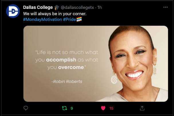 Quote graphic with Robin Roberts: "Life is not so much what you accomplish as what you overcome."