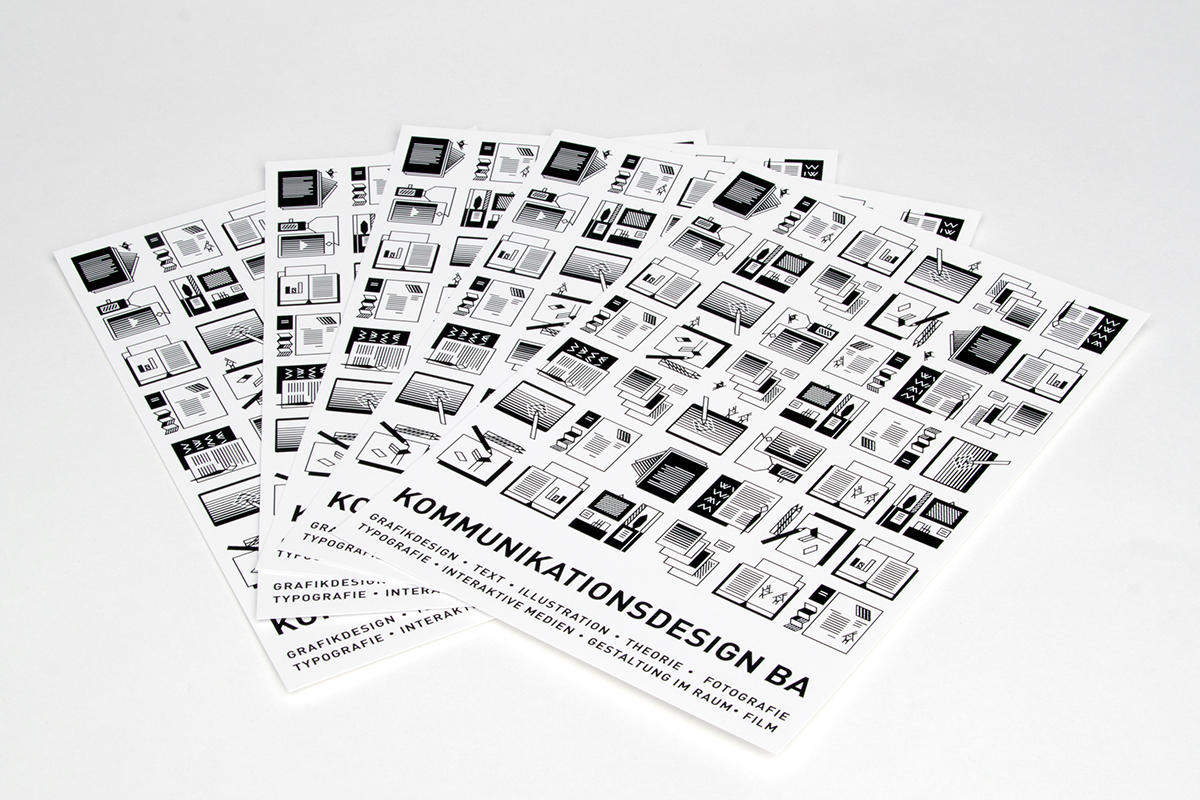LeipzigerBuchmesse publicity fakultätgestaltung book print hurray blackandwhite stemp handmade information Kommunikationsdesign informationsdesign bachelor Master flyer