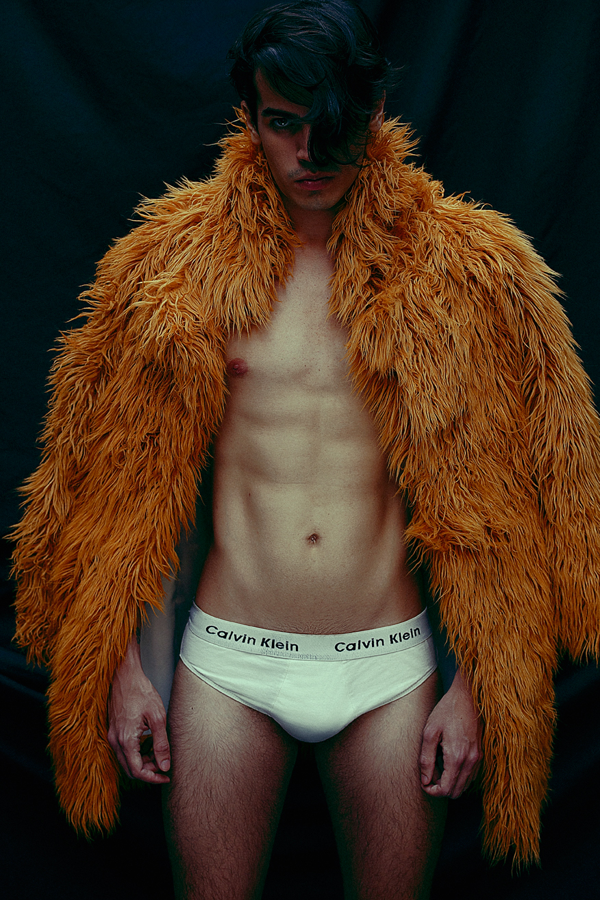 male model male model Fur sintetic Fashion  Photography  studio lighting