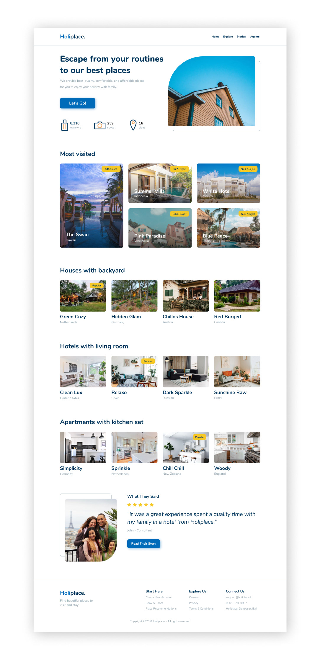 Holiday hotel place Stay Webdesign Website