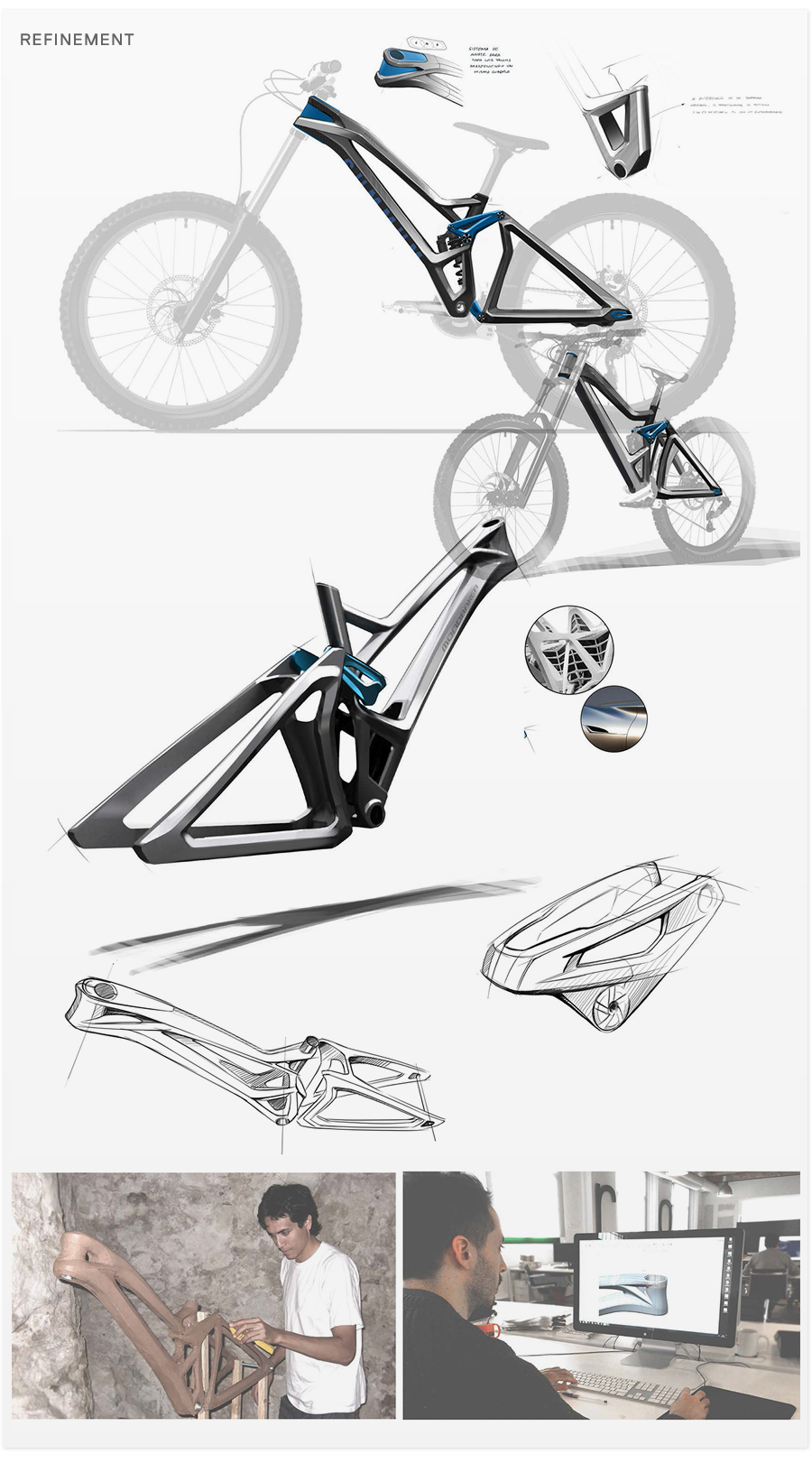 Mondraker SUMMUM downhill DH Bike cycle Bicycle design cero barcelona sketching sketch cero design Carbon Fiber