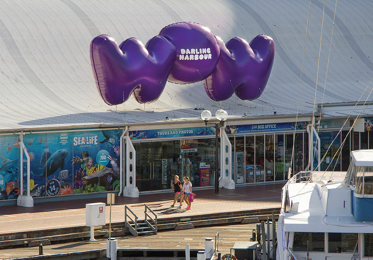 darling harbour Signage Precinct balloons wayfinding Blow Up Type harbour Entertainment Big Time