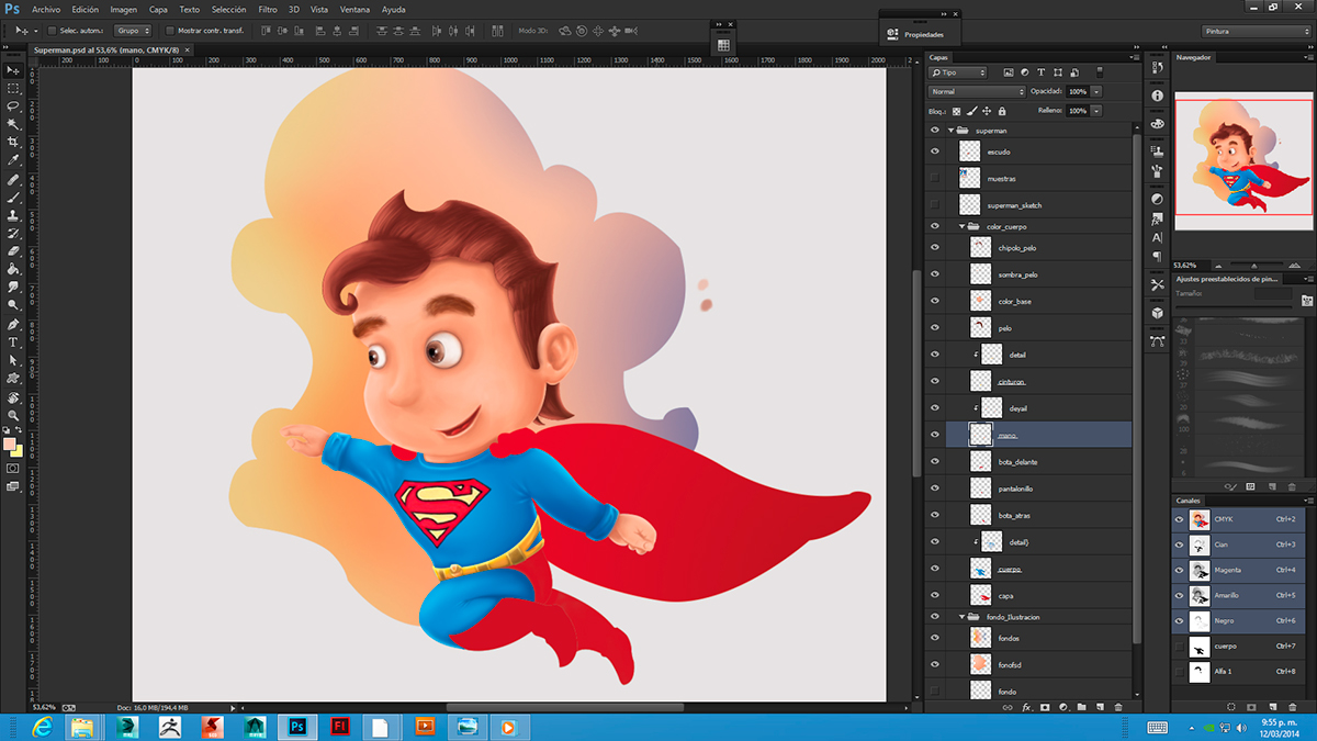 ilustrator digital painting color pencil conceptual art design graphic 3D development superheroes batman superman iron man