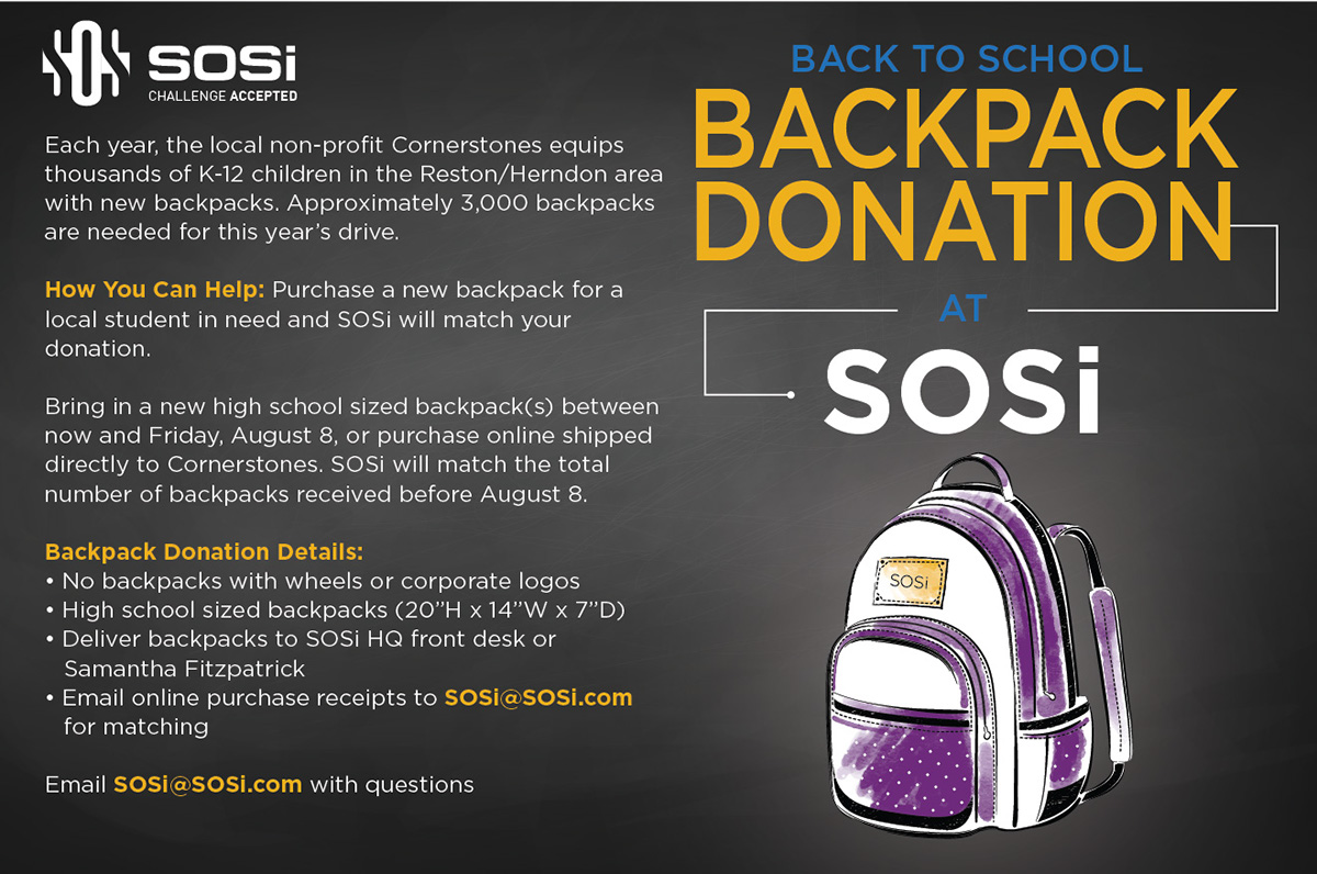 backpack donation sosi