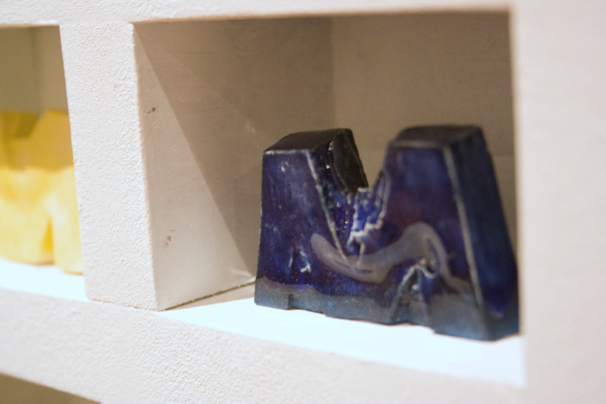 ceramic  slip-cast letters M&M's hybrid arts