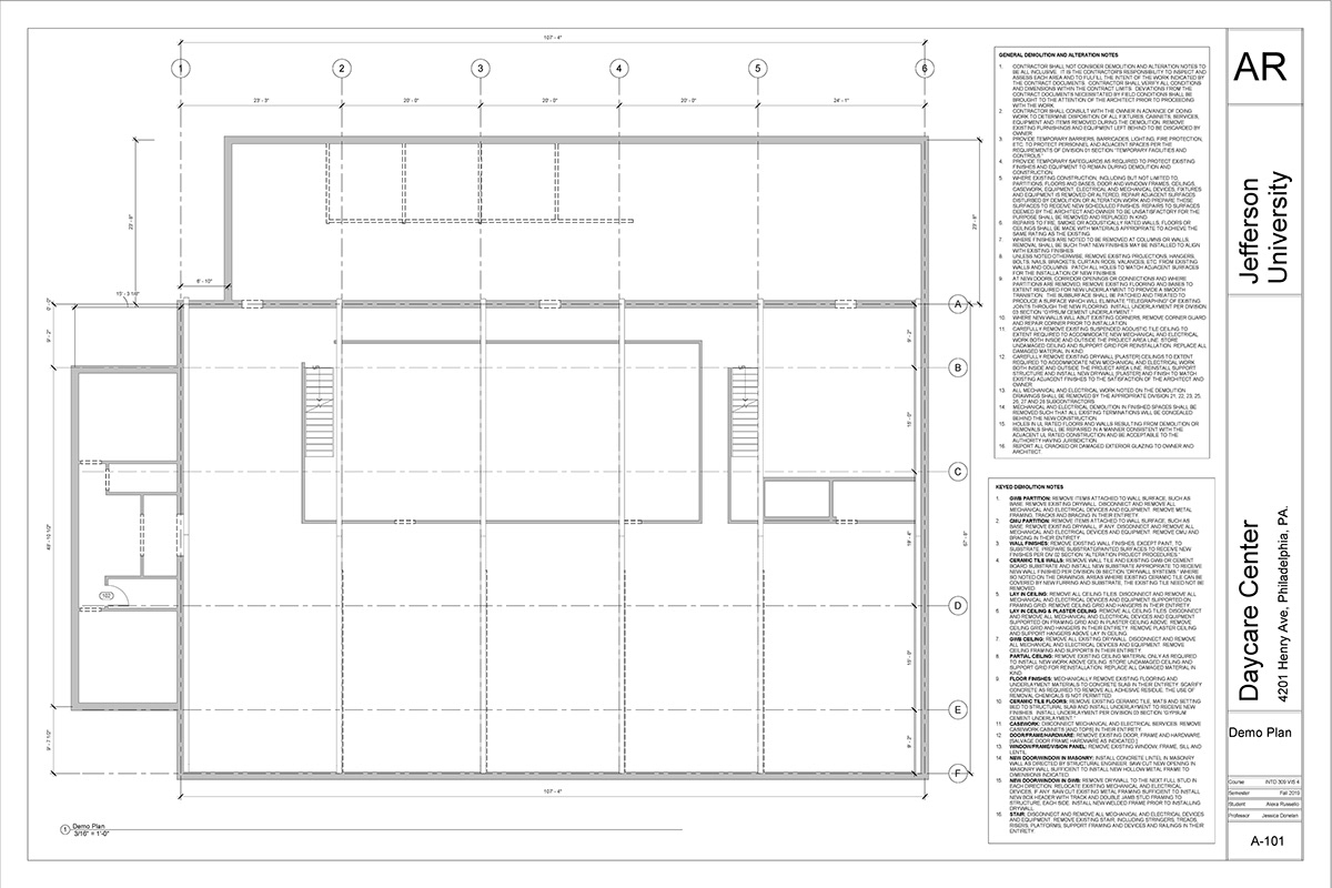 Construction Documents interior design  revit