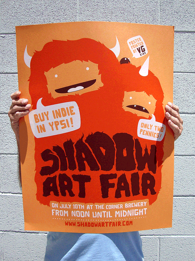 screen print poster VG Kids shadow art fair