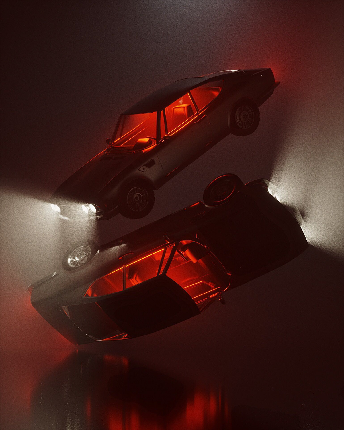 octane CGI Cars cinema4d fog Photography  automotive   3D vintage rendering