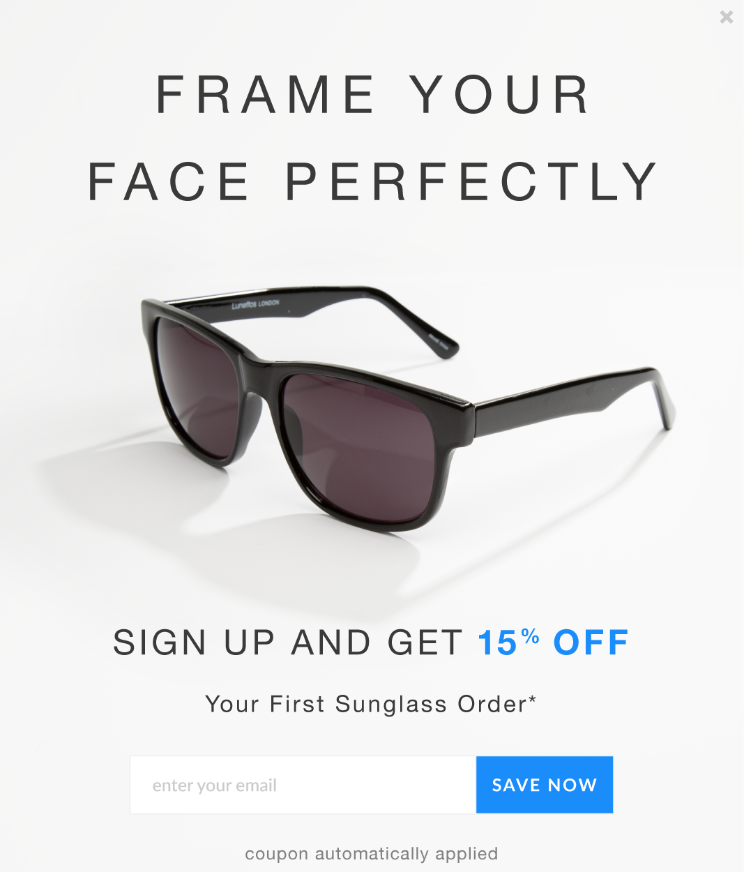 pop up sign up visitor Form glasses Sunglasses radesigner raquib ahmed Email module