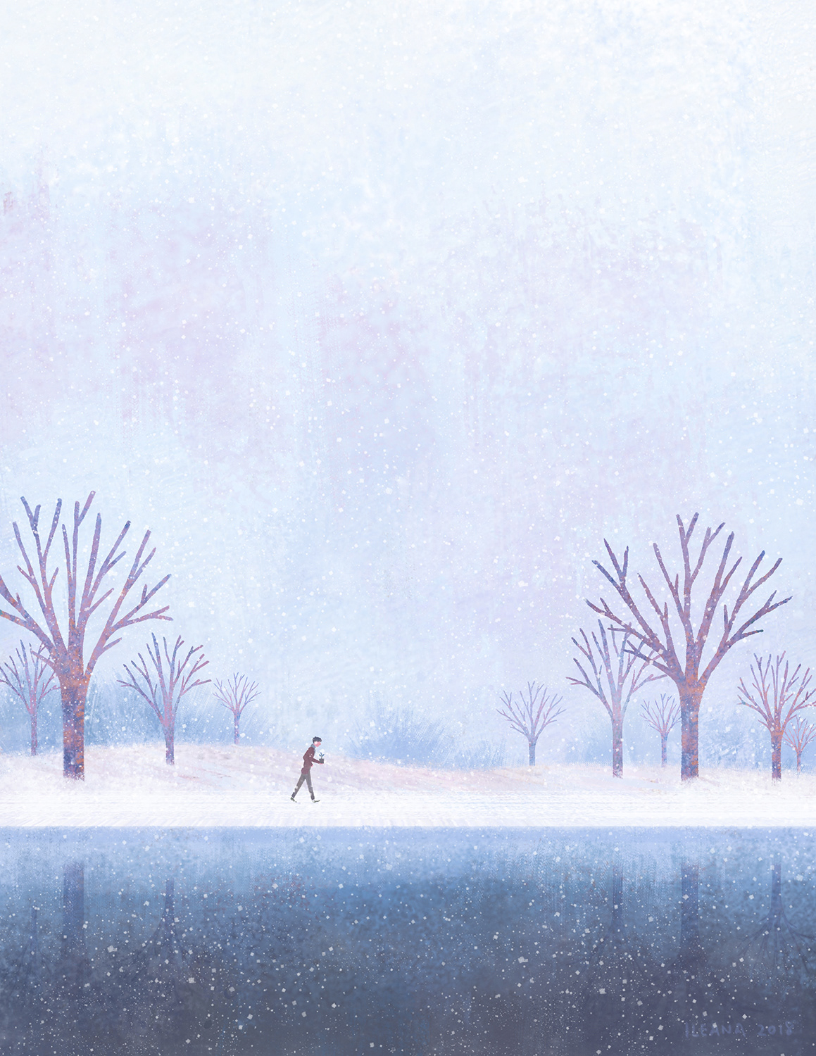 promotional illustrations short film sonder Visual Development ILLUSTRATION  Melancholy background painting Mood Painting winter heartbreak