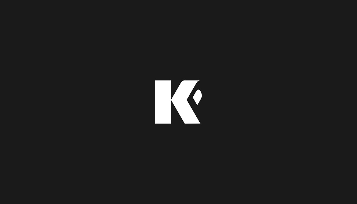 'KP' monogram logo using negative space