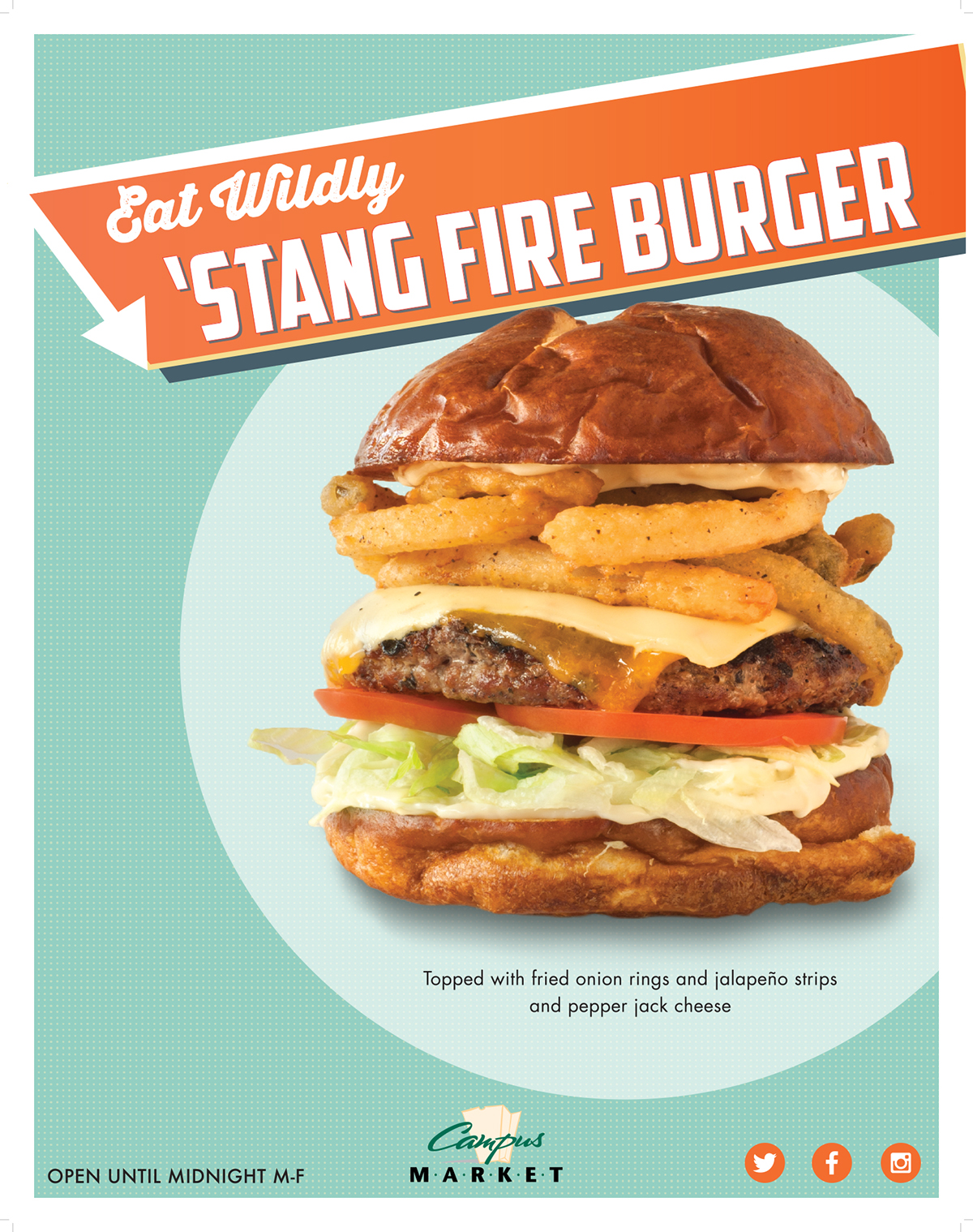 Food  University brand styleguide Style Retro burger Fast food grill vintage market campus
