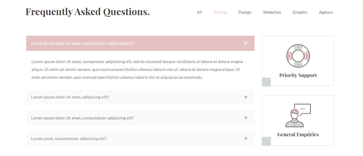 FAQ f.a.q Frequently Questions wordpress Website