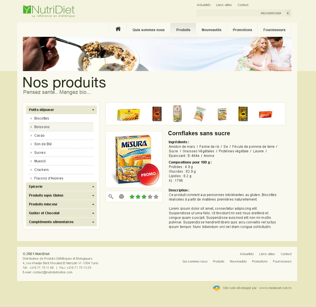 siteweb Tunisie mongi nutrition nutrudiet graphisme Infographie Web site Internet