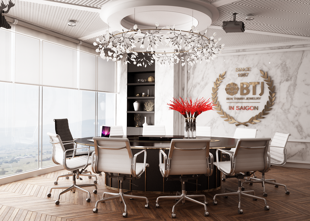 Manager room meeting room VIP room black and grey black and white Decor Style